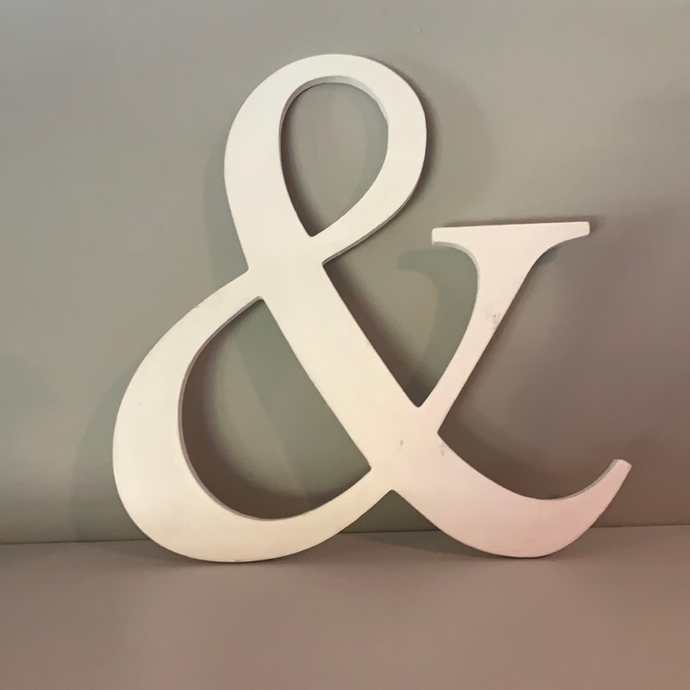 Custom solid wood white ampersand &